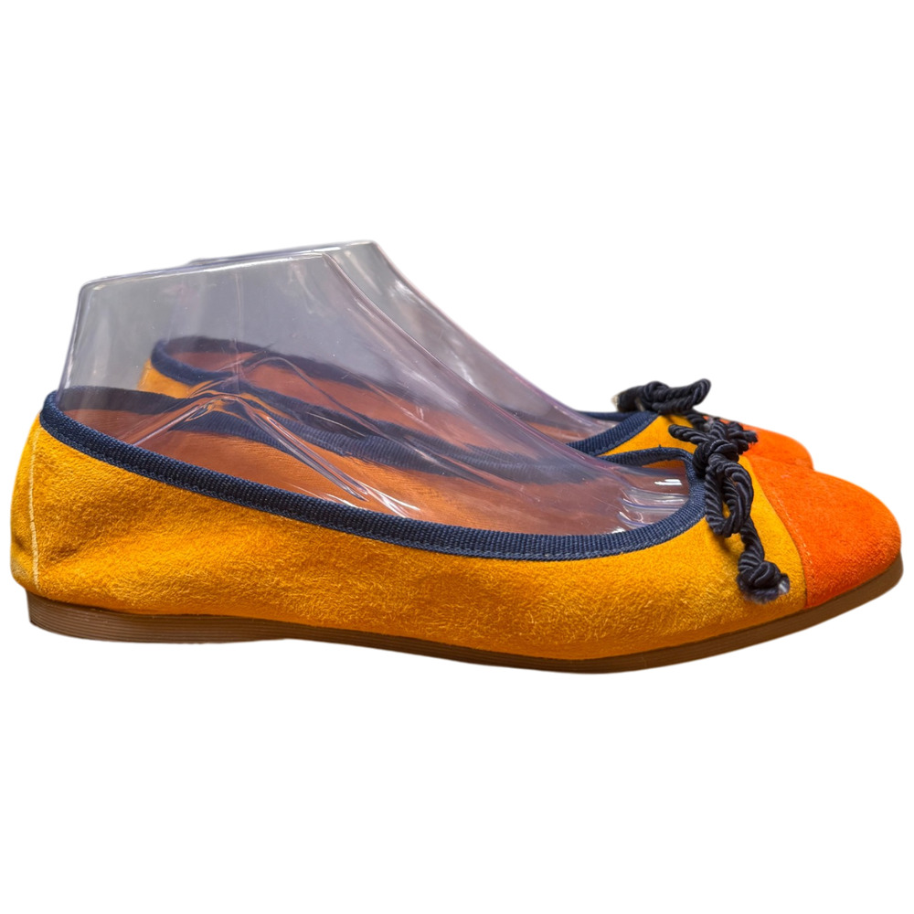 CAMPO de' FIORI Women 38/US 7 Suede Ballet Flats Orange Melon Slip On Shoe Italy - Picture 4 of 12